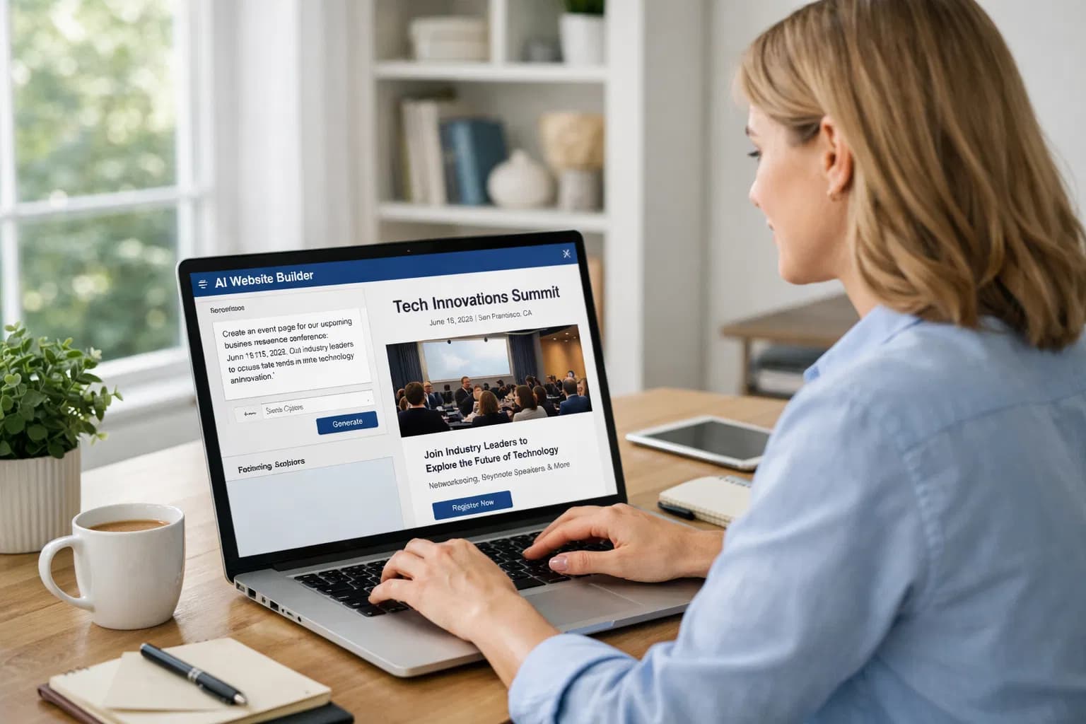 AIでイベントページを作成している様子